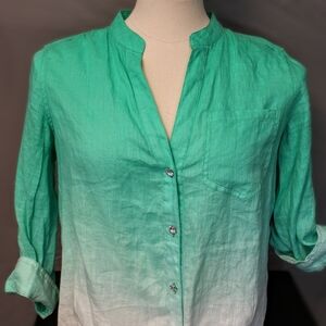 INC International Concepts Green Ombre Button Down Shirt
